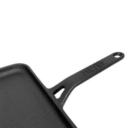 Meyer Pre-Seasoned Cast Iron Nonstick Square Griddle Pan (28cm) Toxin-Free Black - Adamhnk