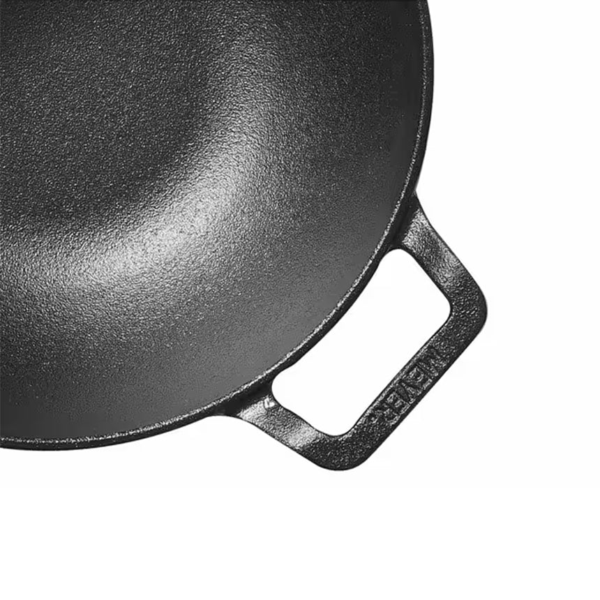 Meyer Pre-Seasoned Cast Iron Nonstick Wok Pot (20cm) + Lid Toxin-Free Black - Adamhnk