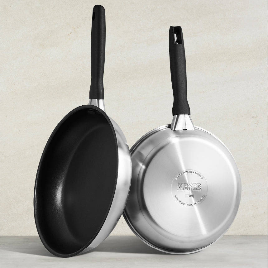 Meyer Luna SS Stainless Steel Induction Nonstick Frying Pan (24cm) No PFOA Silver