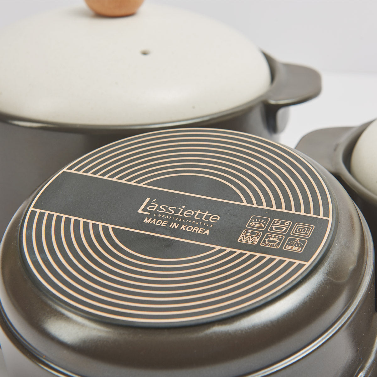 MOON POT Nonstick Heat-Resisting Stewpot (18cm) No Crack Dishwasher Oven Safe No PFOA - 라씨에뜨 문팟 뚝배기 18cm - adamhnk