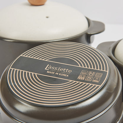 MOON POT Nonstick Heat-Resisting Stewpot (18cm) No Crack Dishwasher Oven Safe No PFOA - 라씨에뜨 문팟 뚝배기 18cm - adamhnk