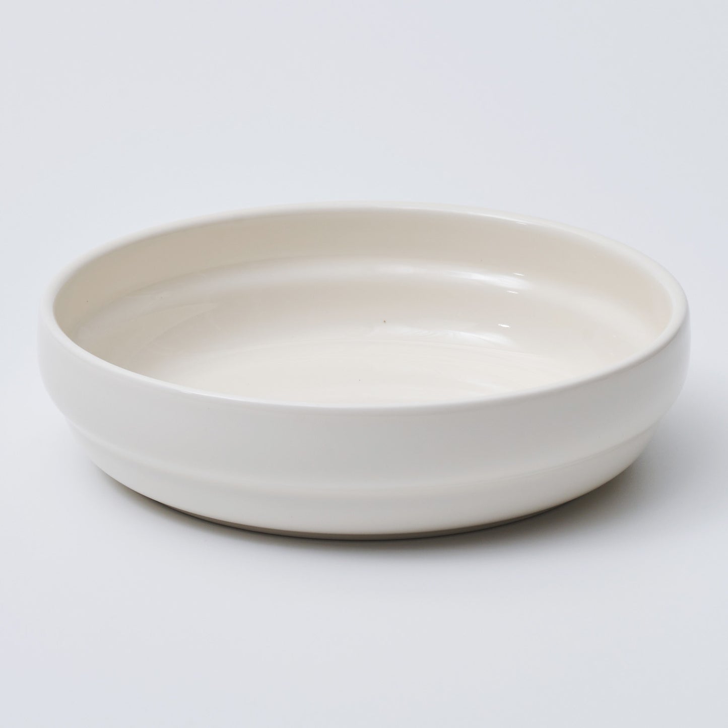 NUBE Ceramic Middle Low Bowl Dishwasher Safe White - 라씨에뜨 누베 찬기중 화이트 - adamhnk