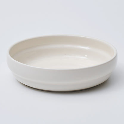 NUBE Ceramic Middle Low Bowl Dishwasher Safe White - 라씨에뜨 누베 찬기중 화이트 - adamhnk