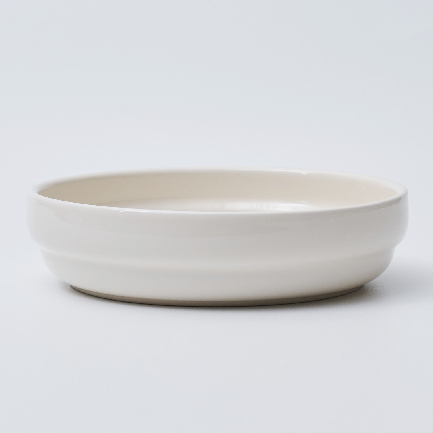 NUBE Ceramic Middle Low Bowl Dishwasher Safe White - 라씨에뜨 누베 찬기중 화이트 - adamhnk