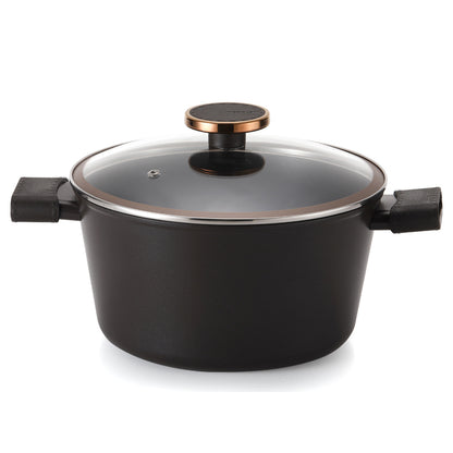 Noblesse Premium Induction Stock Pot (24cm, 4.1L) Dishwasher Safe No PFOA Black