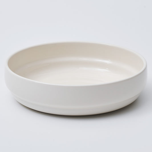 NUBE Ceramic Large Low Bowl Dishwasher Safe White - 라씨에뜨 누베 찬기대 화이트 - adamhnk