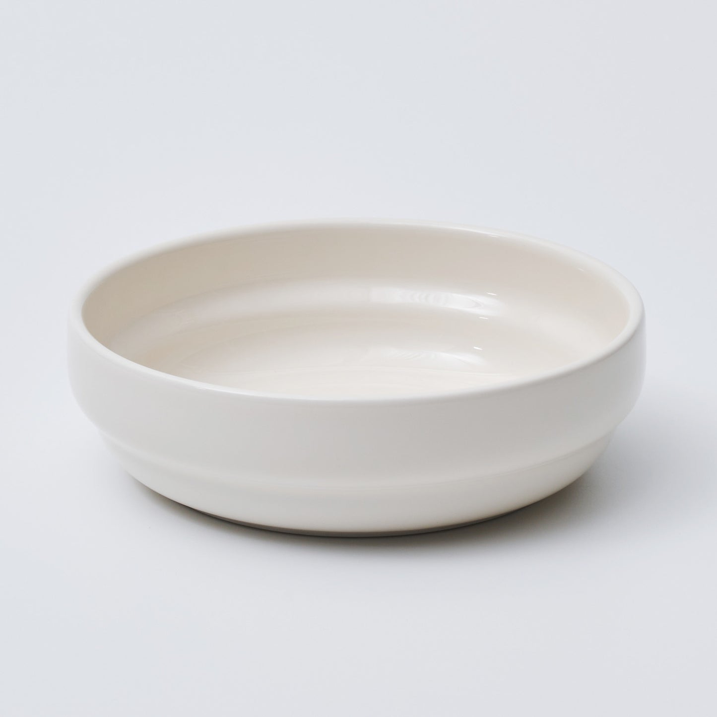 NUBE Ceramic Small Low Bowl Dishwasher Safe White - 라씨에뜨 누베 찬기소 화이트 - adamhnk