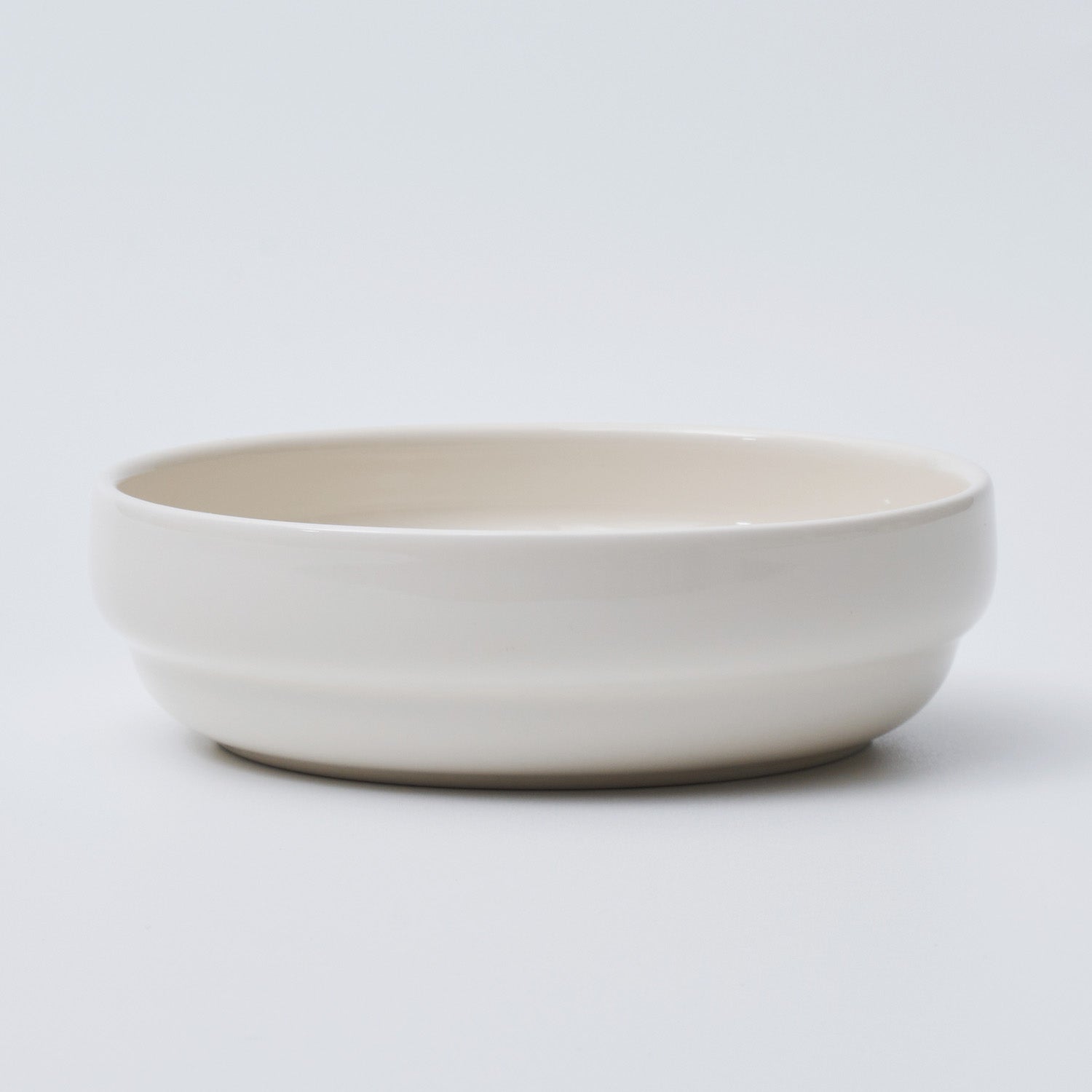 NUBE Ceramic Small Low Bowl Dishwasher Safe White - 라씨에뜨 누베 찬기소 화이트 - adamhnk