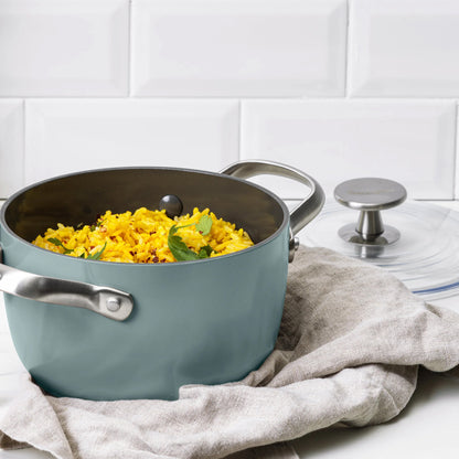 GREENPAN Induction Stewpot Rice and Grains Cooker (16.5cm, 1.8L) Dishwasher Oven Safe PFAS-Free Blue