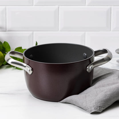 GREENPAN Induction Stewpot Rice and Grains Cooker (16.5cm, 1.8L) Dishwasher Oven Safe PFAS-Free Merlot