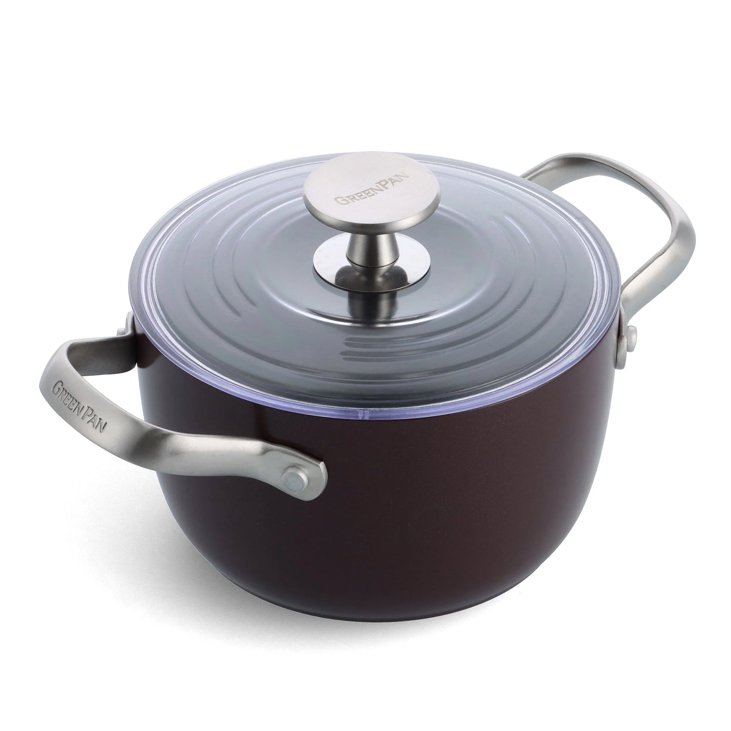 GREENPAN Induction Stewpot Rice and Grains Cooker (16.5cm, 1.8L) Dishwasher Oven Safe PFAS-Free Merlot