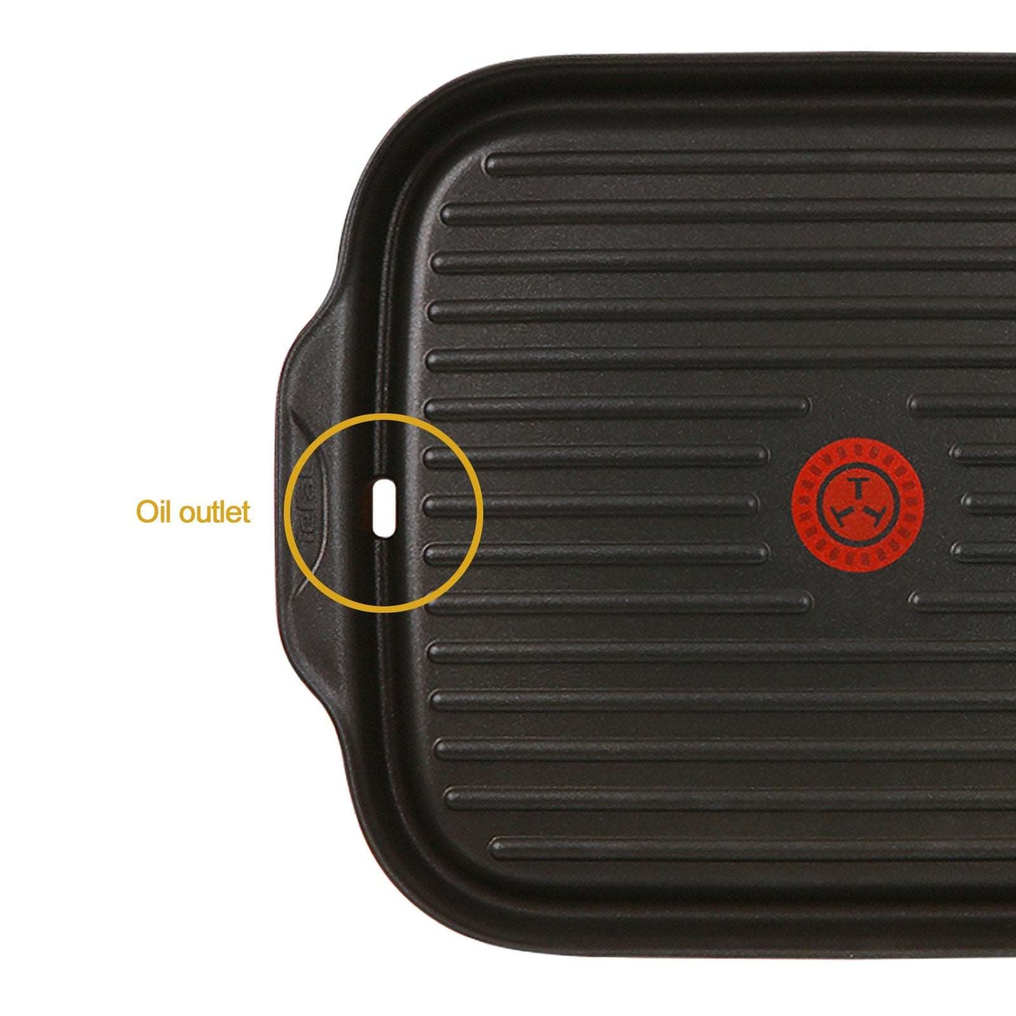 Tefal Platinum Nonstick Grillplate Griddle Grill Pan (30x39cm) Dishwasher Safe No PFOA Black