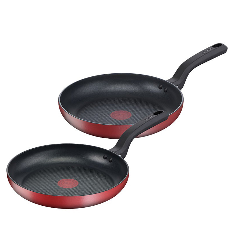 Tefal Red Delight Induction Frying Pan 2p (24cm + 28cm) Dishwasher Oven Safe No PFOA Red