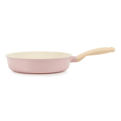 RETRO Ceramic Nonstick Frying Pan (24cm) Soft-Touch Handle Dishwasher Safe No PFOA Pink