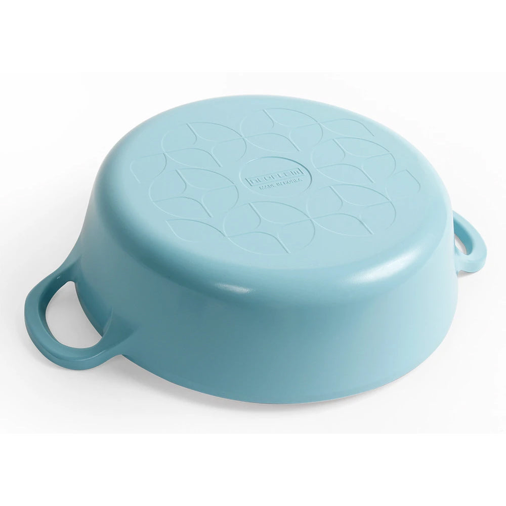 RETRO Cast Aluminum Saute Pan (22cm) with Glass Lid Dishwasher Safe No PFOA Blue