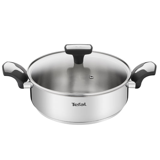 Tefal Emotion Stainless Steel Induction Saute Pan (24cm) Dishwasher Oven Safe No PFOA Silver