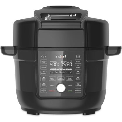 Instant Pot Duo Crisp Single Lid Combo + Air Fryer (6.2L) Electric Pressure Cooker 13-In-1 Multi-Cooker 1500W Black