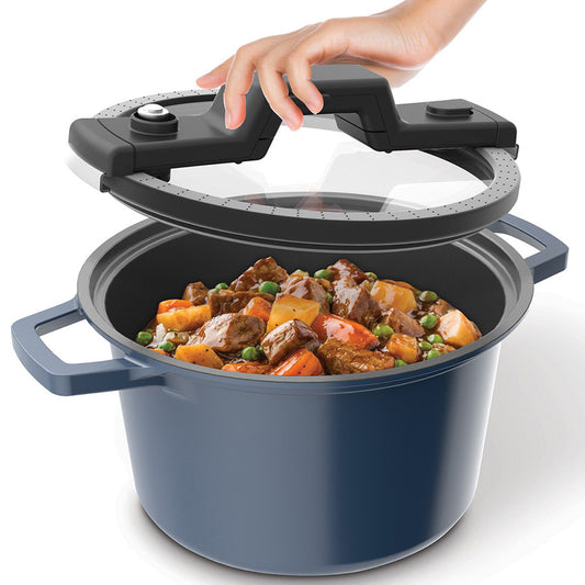 SMART COOK IH Induction Stock Pot (24cm) Dishwasher Safe Blue