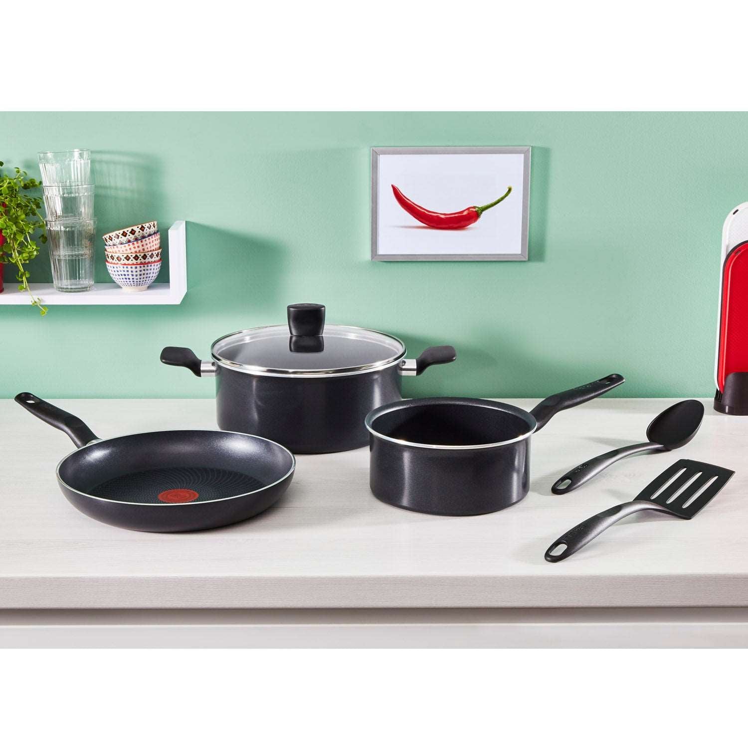 Tefal START'EASY Titanium Induction Nonstick Saute Pan (24cm) Dishwasher Oven Safe No PFOA Black