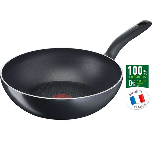 Tefal START'EASY Titanium Induction Nonstick Wok Pan (28cm) Dishwasher Oven Safe No PFOA Black