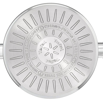 Tefal Edition Red Stainless Steel Induction Nonstick Wok Pan (30cm) Dishwasher Oven Safe No PFOA Silver
