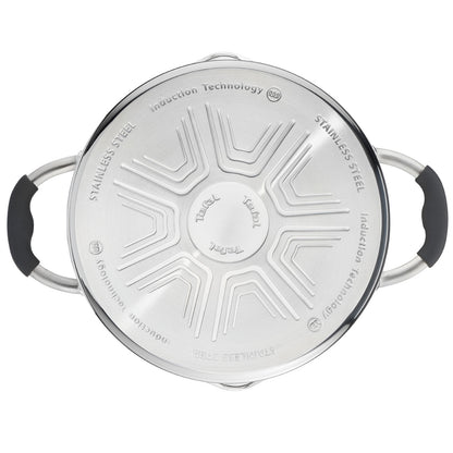 Tefal ILLICO Stainless Steel Induction Stockpot (22cm, 5.3L) Dishwasher Oven Safe No PFOA Silver