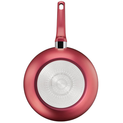 Tefal Perfect Cook Induction Titanium Nonstick Wok Pan (28cm) Dishwasher Oven Safe No PFOA Red