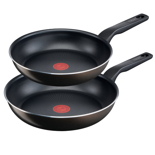 Tefal XL Intense Titanium Nonstick Frying Pan 2p (24cm+28cm) Dishwasher Oven Safe No PFOA Black