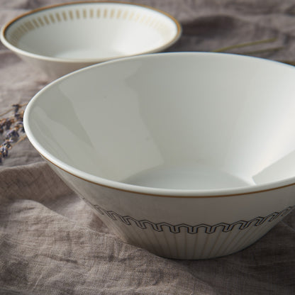 TONICA Ceramic Noodle Bowl Dinnerware No PFOA White