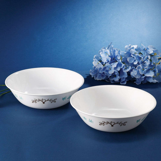 Corelle Coordinates Tree Bird Pasta Noodle Bowl 2p Glass Dinnerware Set Dishwasher Oven Safe