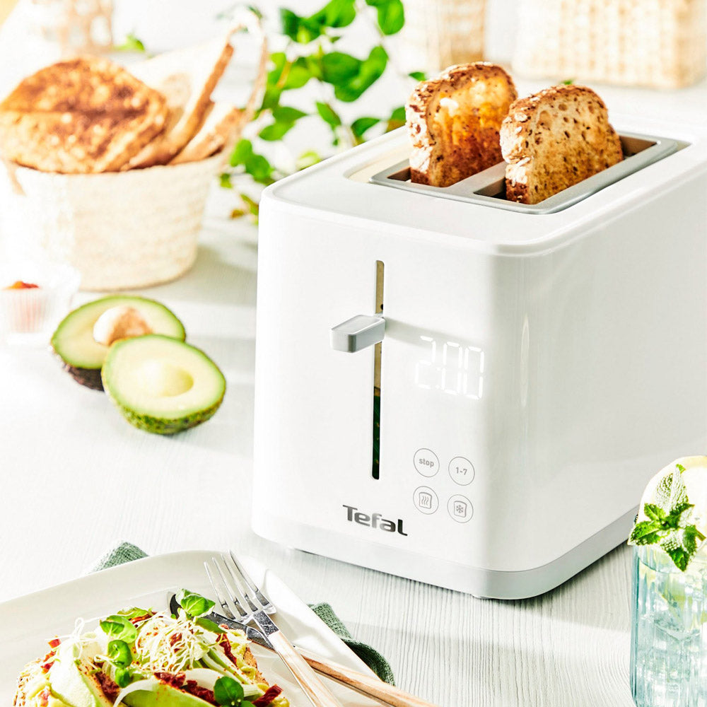 Tefal TT6941 Sense Digital Toaster 2 Automatically Center Slot 7 Levels Indicator Light 850W White