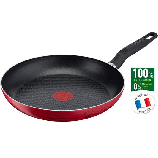 Tefal VALIDE COOK Titanium Nonstick Frying Pan (28cm) Dishwasher Oven Safe No PFOA Red